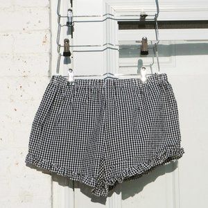 Walk in the Park Checkered Shorts with Ruffle Hem
